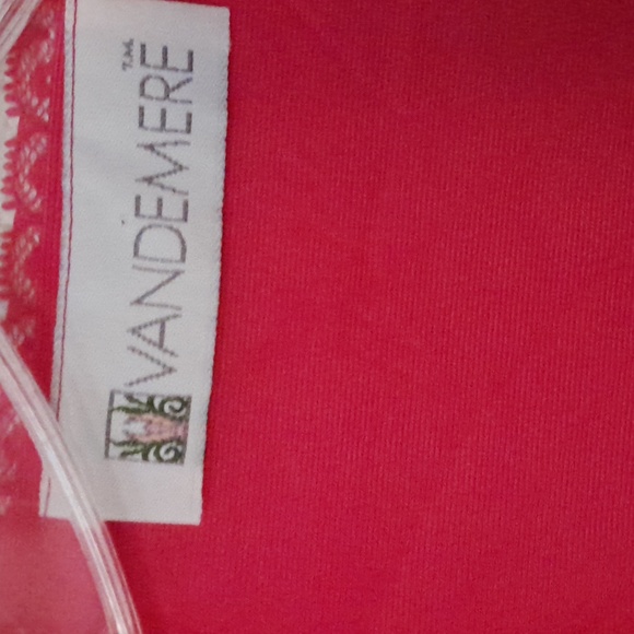 Vintage Vandemere Bright Pink Lace Trimmed One Button Gown - Picture 2 of 11